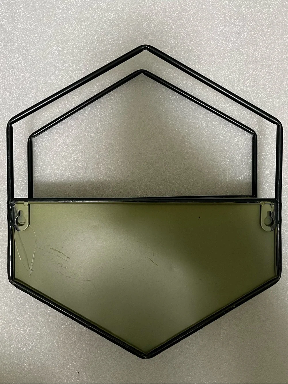 Retro “Be Kind” Olive Green hexagon Wall Decor sign Hanging Planter